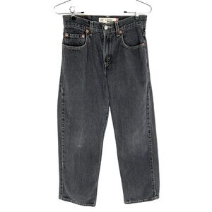 Levis 569 Loose Straight Jeans Womens Size 26 Black Denim Broken-In Y2K 2006